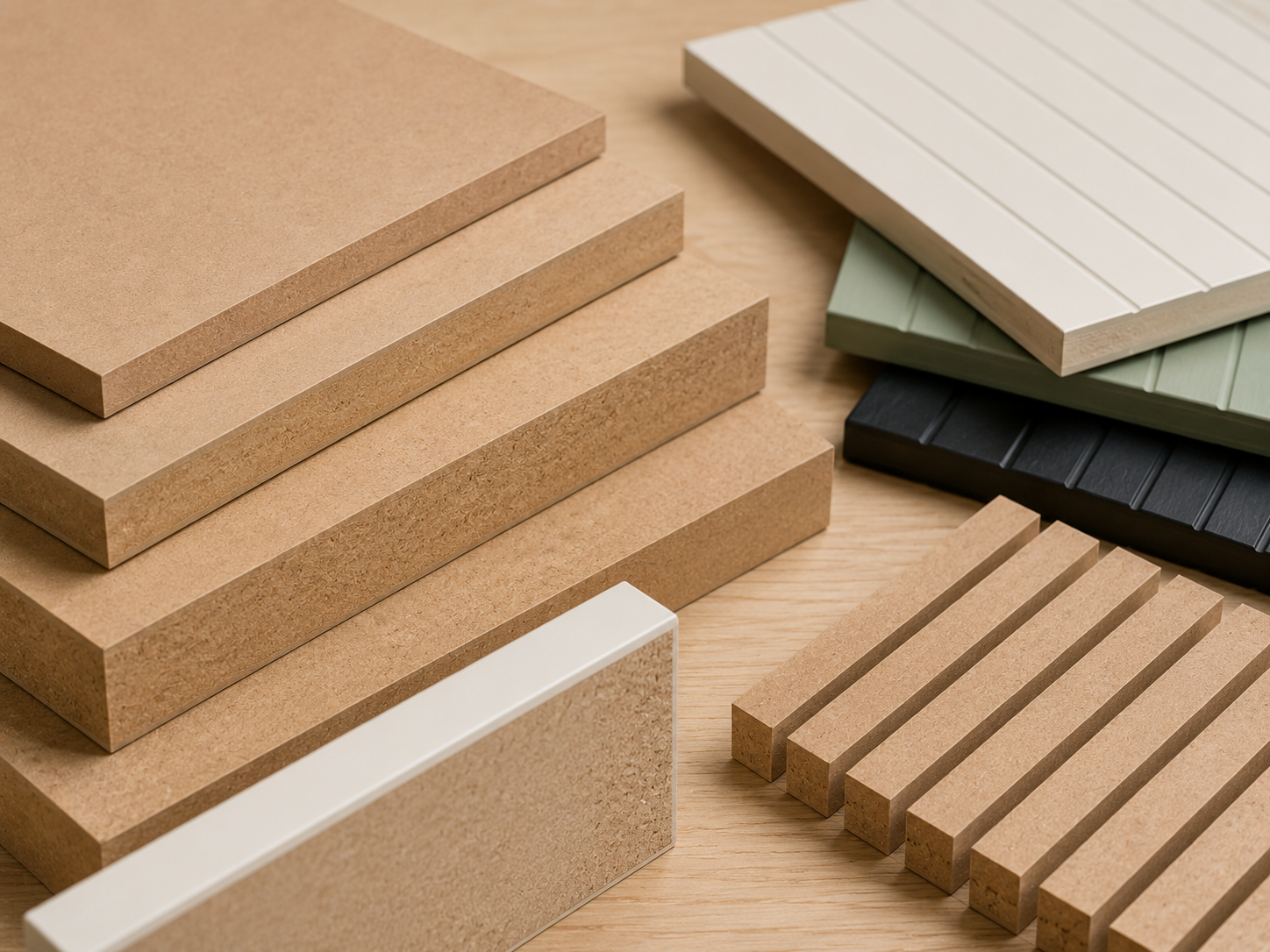 Tấm MDF và chi tiết cạnh vật liệu